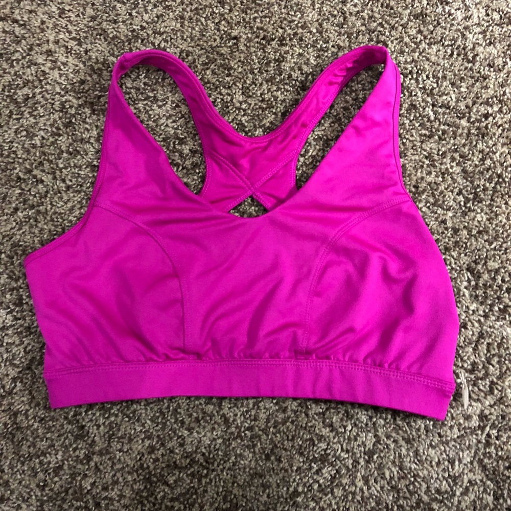 Pink sports bra